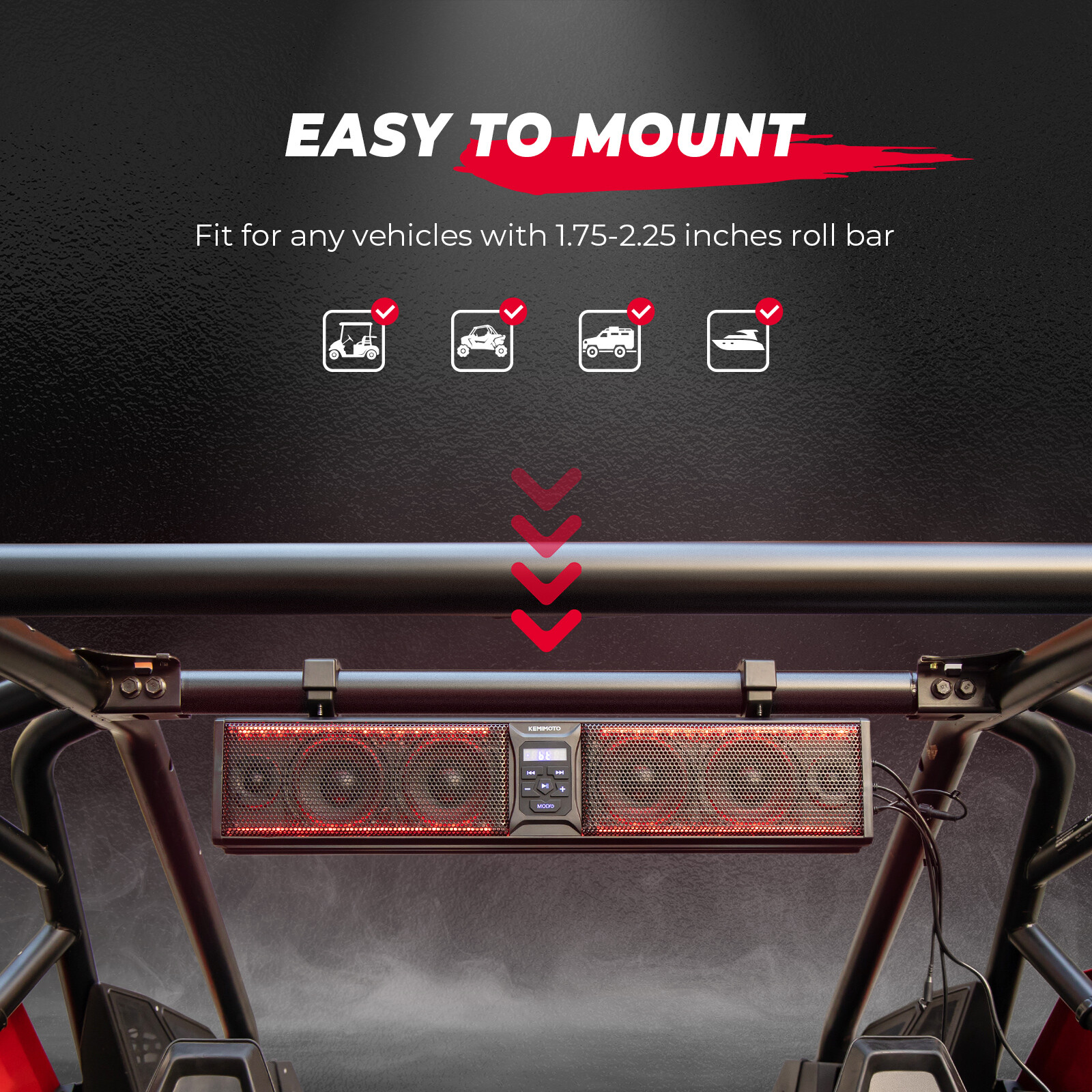 26'' RGB Lights UTV Sound Bar SxS Bluetooth Speaker System for Can Am X3 Polaris eBay