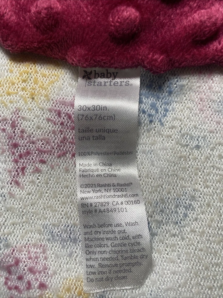 Baby Starters одеяло Fox цветок бордовый Minky Dot поднятый бугорок края желтовато-коричневый милый - Изображение 2 из 3