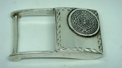 Mexican Aztec Mayan Calendar Sterling Silver Belt Buckle s-l400.jpg main image 2