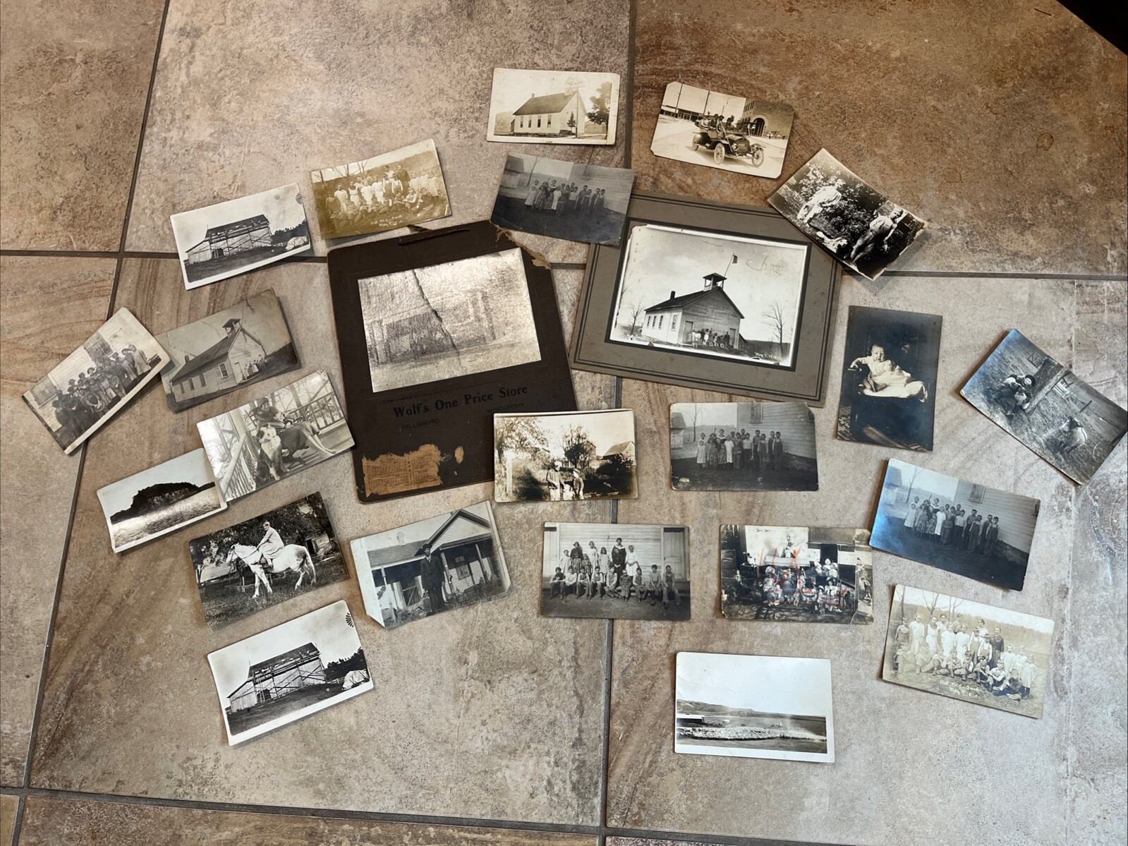 Lot Of 24 Real Photo Postcard Group of Women and Kids on Porch c1910