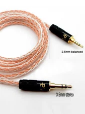 Audiocrast 8Cores silver copper mixed 2.5mm to 3.5mm AUX Audio cable for ak240