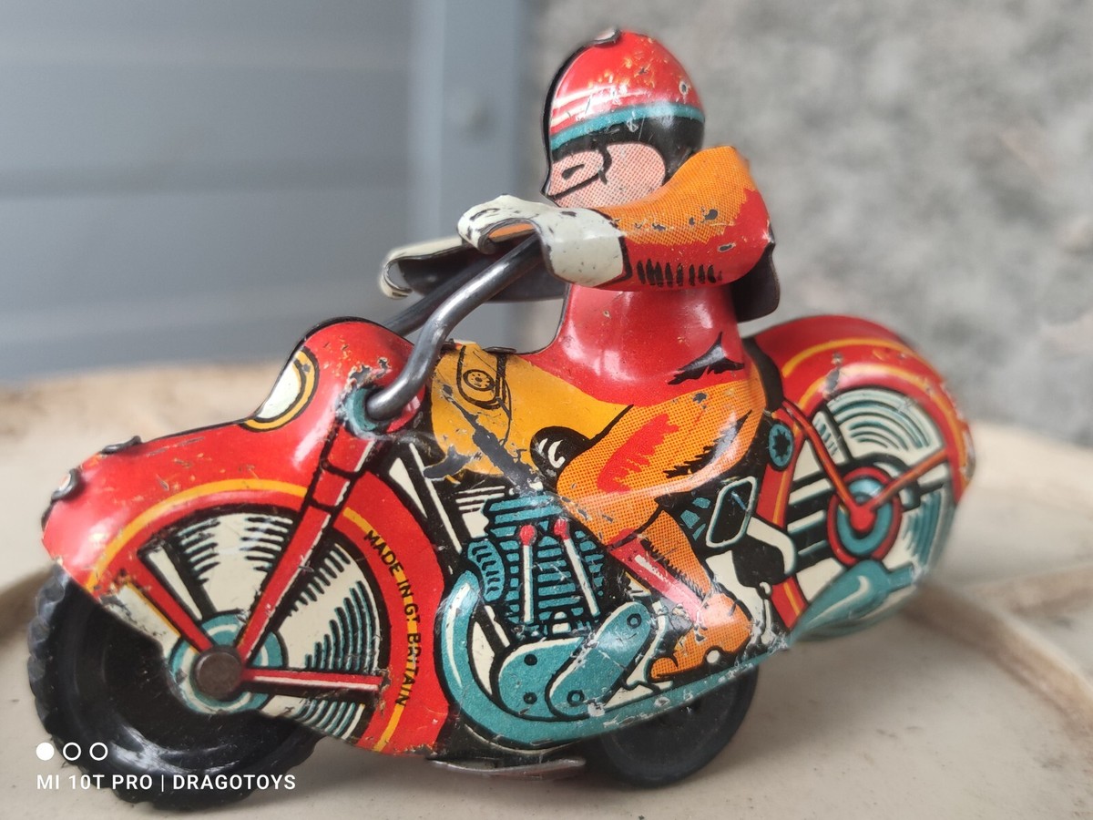 Jouet Ancien Moto à Friction – Tôle – Cord PN Allemagne – Années 1960