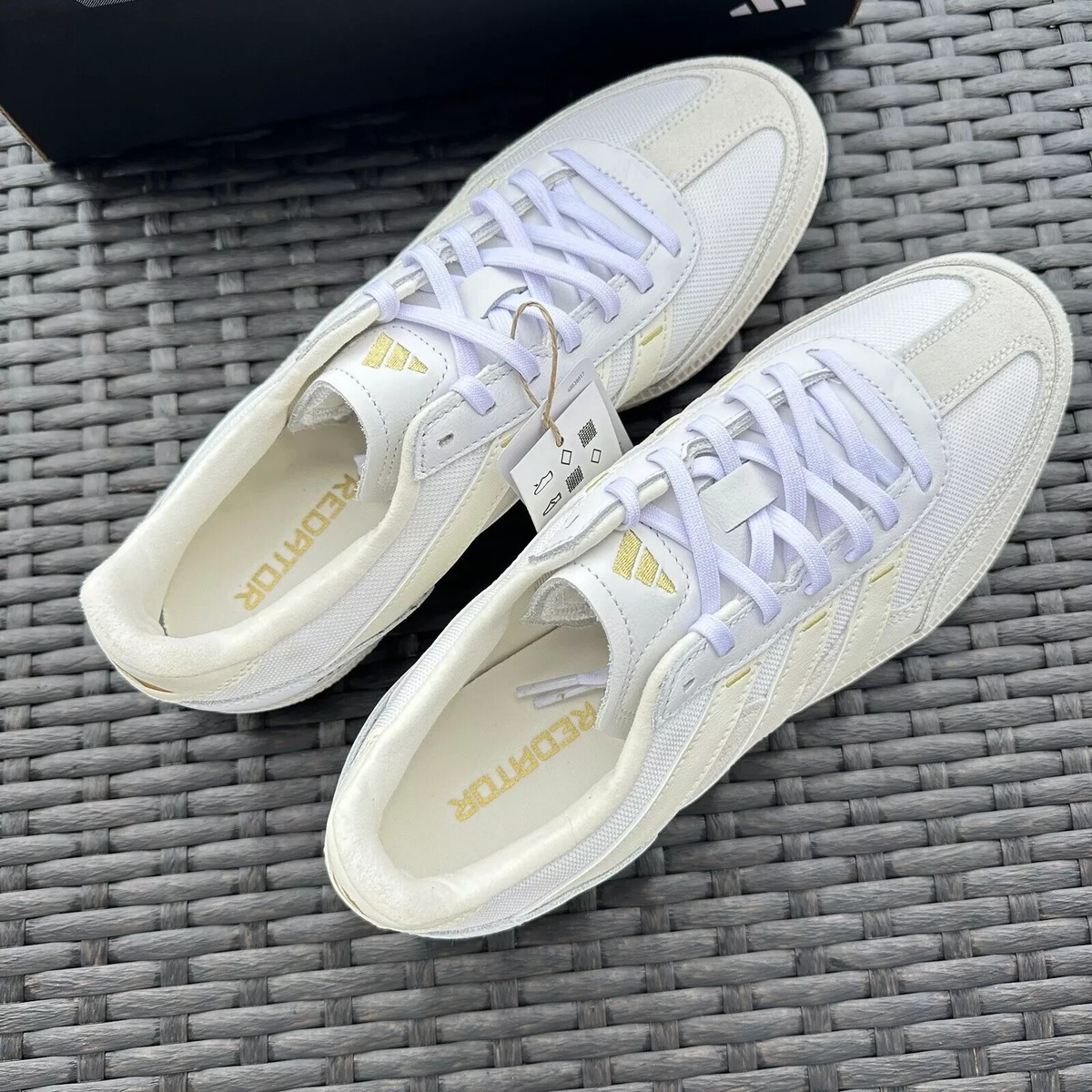 NWT adidas Unisex Predator Freestyle Indoor Sneaker White Gold-9 US Men Adidas Predator Freestyle Indoor Men main image 2