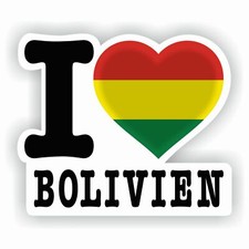 Aufkleber LOVE BOLIVIEN Sticker f&uuml;r Auto diverse Gr&ouml;&szlig;en FanShirts4u
