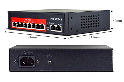 Switch Rete 120w Trasferimento Velocita' 10/100 Mbps Ethernet 8 porte 2 FE Lan - Foto 2 di 3
