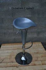 SGABELLO BAR ABS RICICL. MEZZALUNA REGOLABILE GIREVOLE PLASTICA GRIGIO DISCOTECA