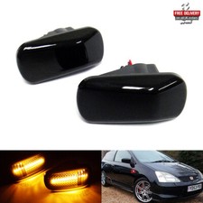 2x Black Side Indicator LED Repeater Light For Honda Civic Integra Jazz Stream