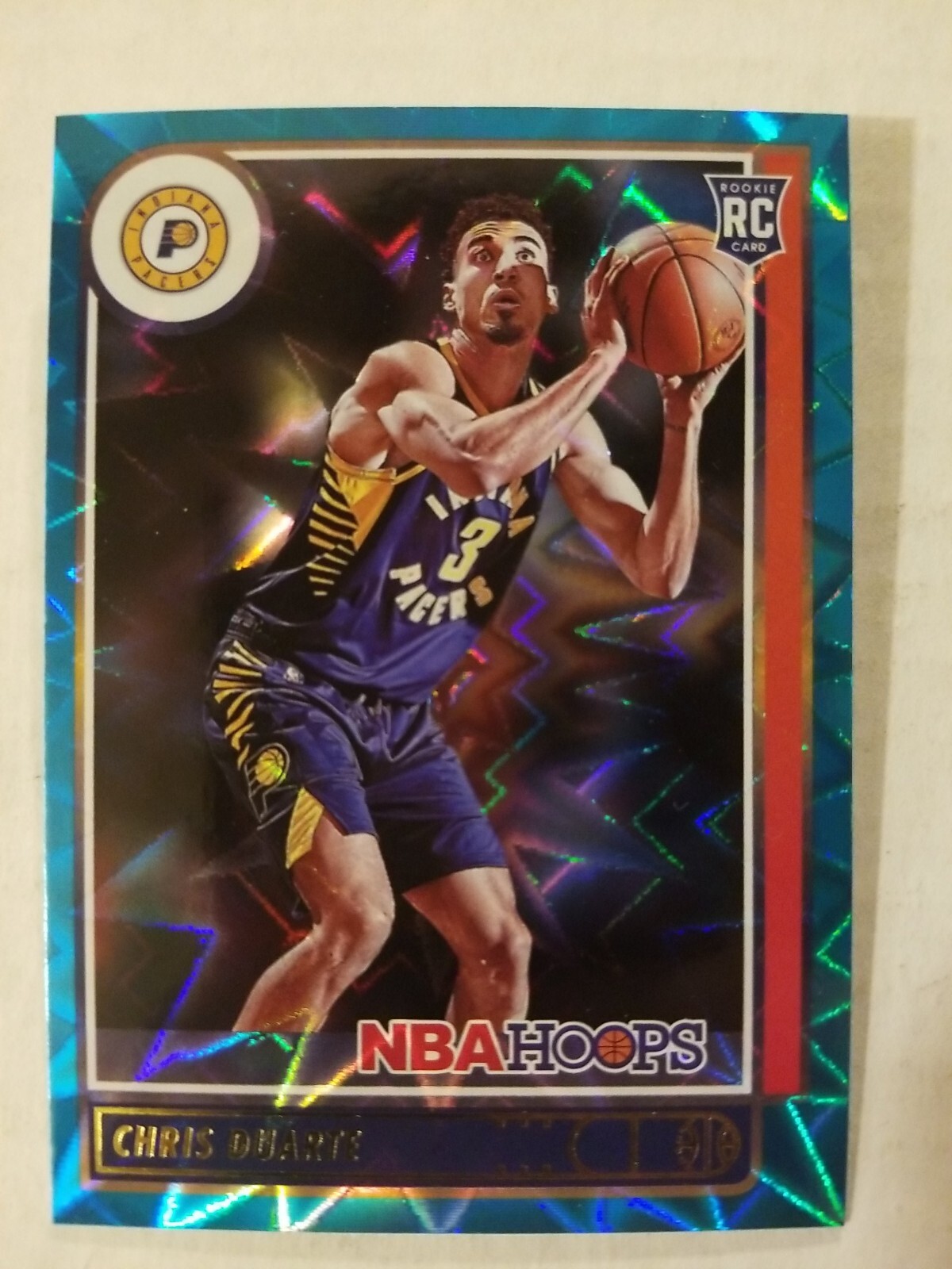 2021-22 Panini NBA Hoops Teal Explosion Chris Duarte Rookie Card #236 Pacers