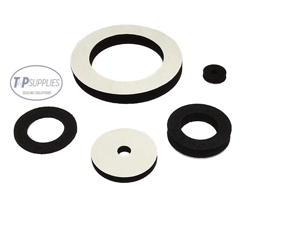 T&P SUPPLIES Neoprene Adhesive Backed Sponge Rubber Washer 6mm thick x5 upto 30mm diam