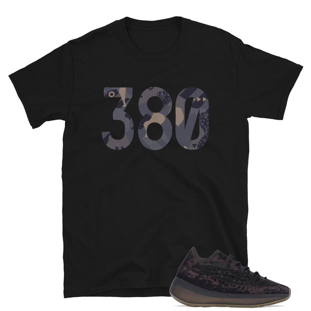 380 Pattern Shirt to Match Yeezy Boost 380 Onyx Sneakers Black T