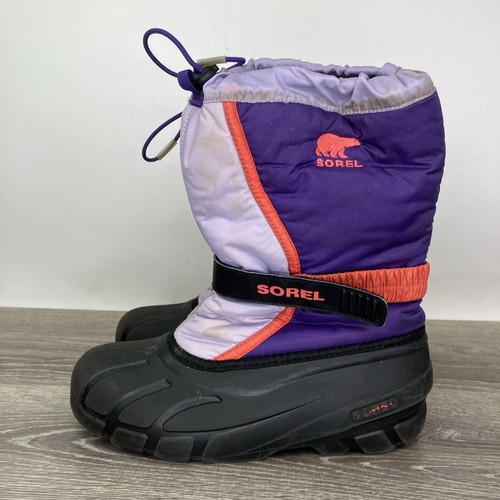 Sorel Boots Womens 7 Mid Calf Nylon Insulated Snow NY1810-559 Purple Pink