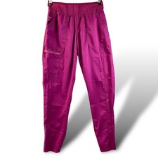 Cherokee Revolution Jogger Scrub Pants Womens Sz S Wine Elastic Waist WW011