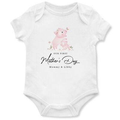 Personalisierte Ferkel Erster Muttertag Strampler Baby Babys Mama Tochter Mama...