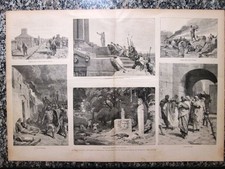 STAMPA ENORME! Disegni di Lodovico Pogliaghi per "La Storia D'Italia" 1885