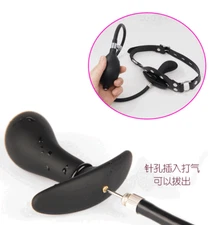 BDSM Inflatable Oral Mouth Gag Pump Expander Plug Stuffer Restraint Roleplay US