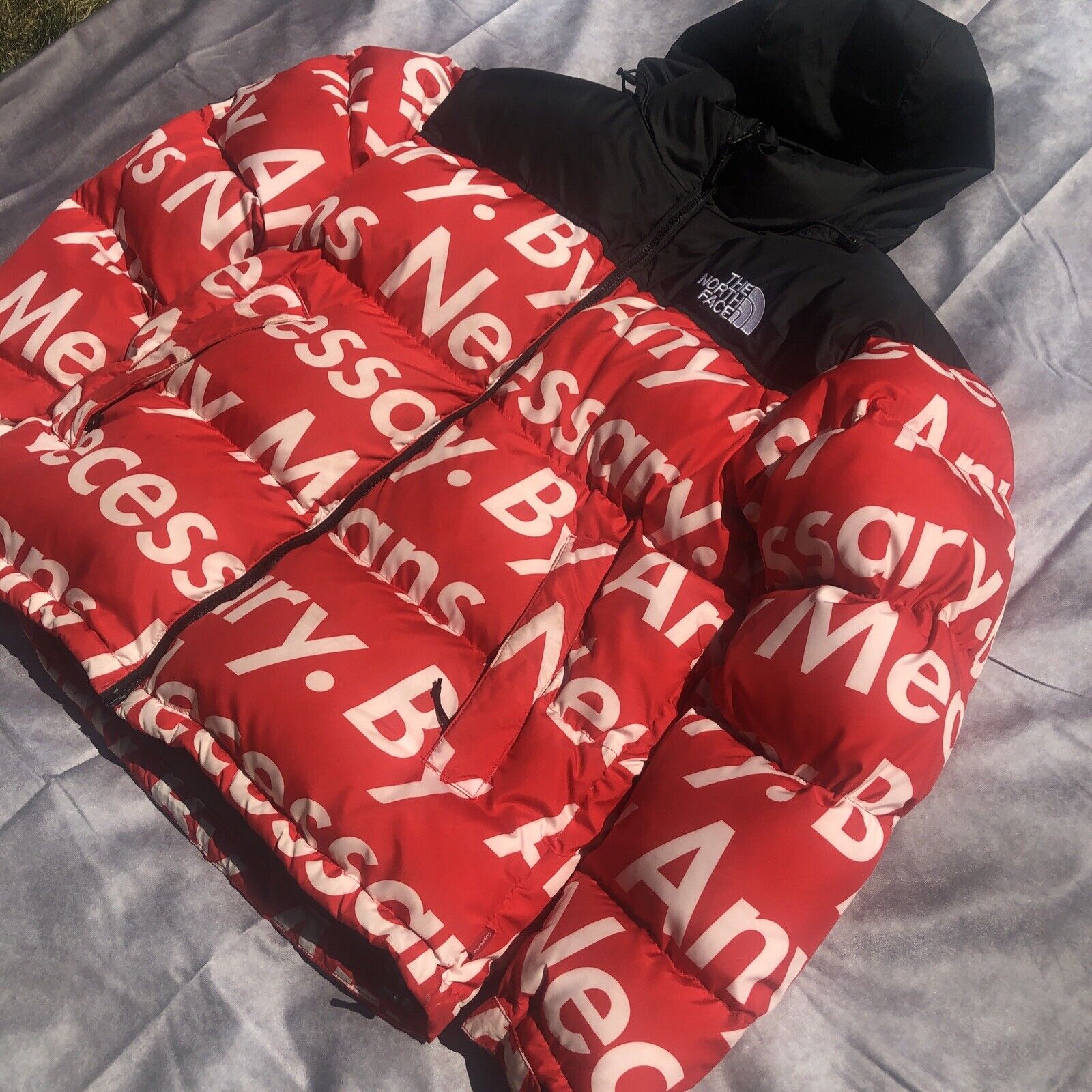 Supreme X North Face By Any Means Necessary Red Large Nuptse