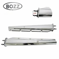 PAIR CHROME MUD FLAP HANGER 2-1/2'' BOLT PATTERN SET 30'' SPRING LOADED TRUCK