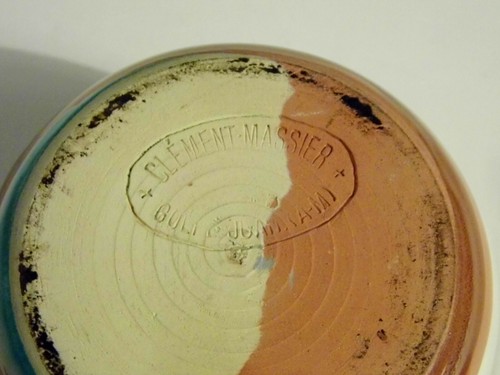 VASE CERAMIQUE EMAILLEE DECORS MOTIFS STYLISES SIGNE CLEMENT MASSIER 19 eme TBE - Picture 13 of 13