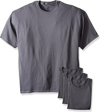 Mens Hanes Ecosmart Smoke Grey Cotton Short Sleeve T-Shirt 4-Pack Sz Medium NWT