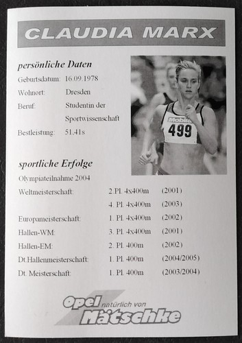 1958 Claudia Marx Leichtathletik Autogrammkarte original signiert - Picture 2 of 2