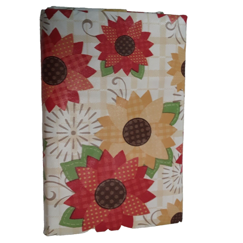 Sunflower Tablecloth Rectangle 52 x 70 Inch Peva VInyl Flannel Backing - 第 1/2 張圖片