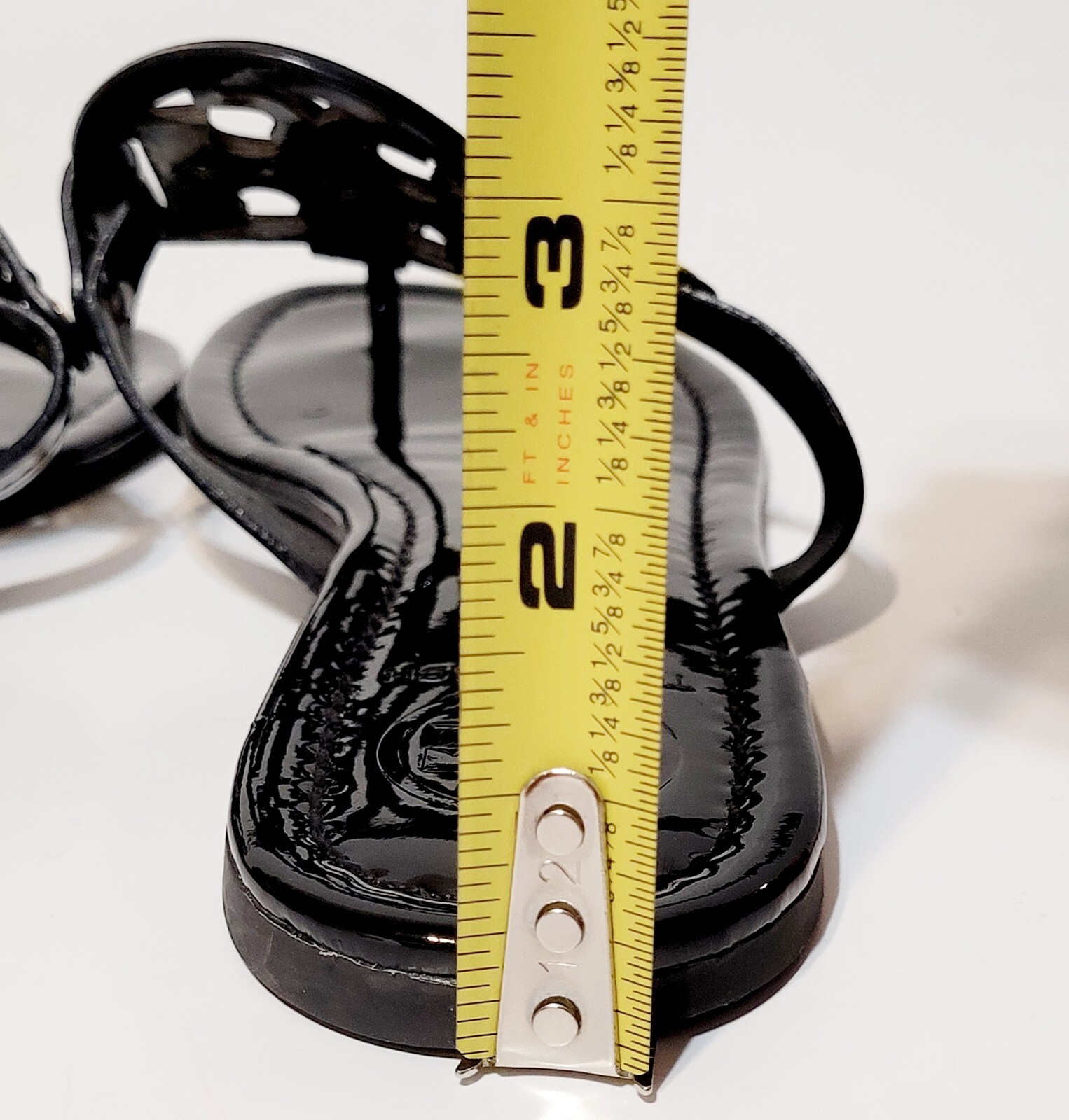 Tory Burch Miller Sandals Logo Black Patent Leather Thong FlipFlop Flats Wms 10M thumbnail 24