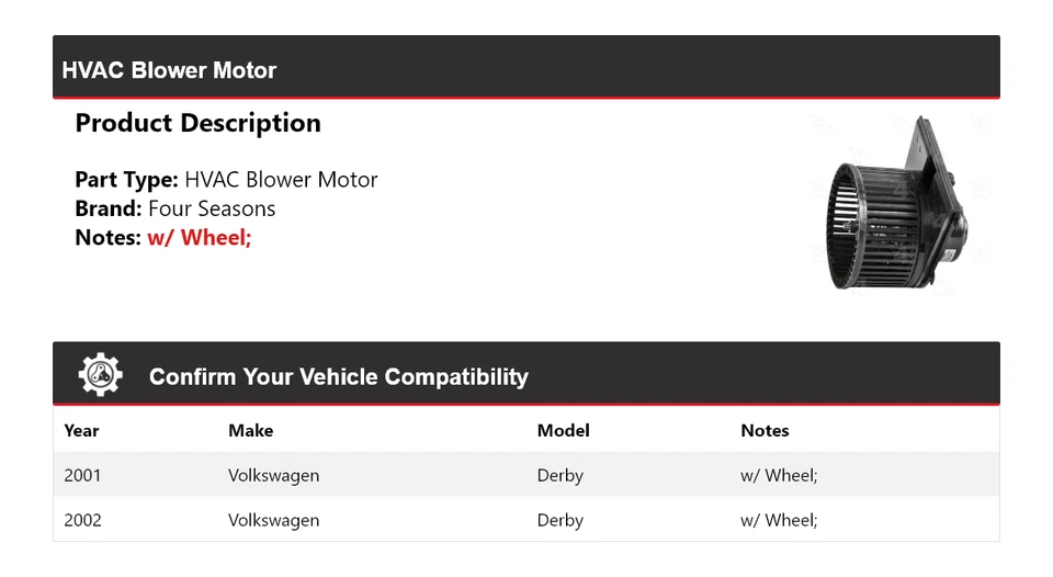 Мотор вентилятора для 2001-2002 Volkswagen Derby 4 сезона - Изображение 2 из 4