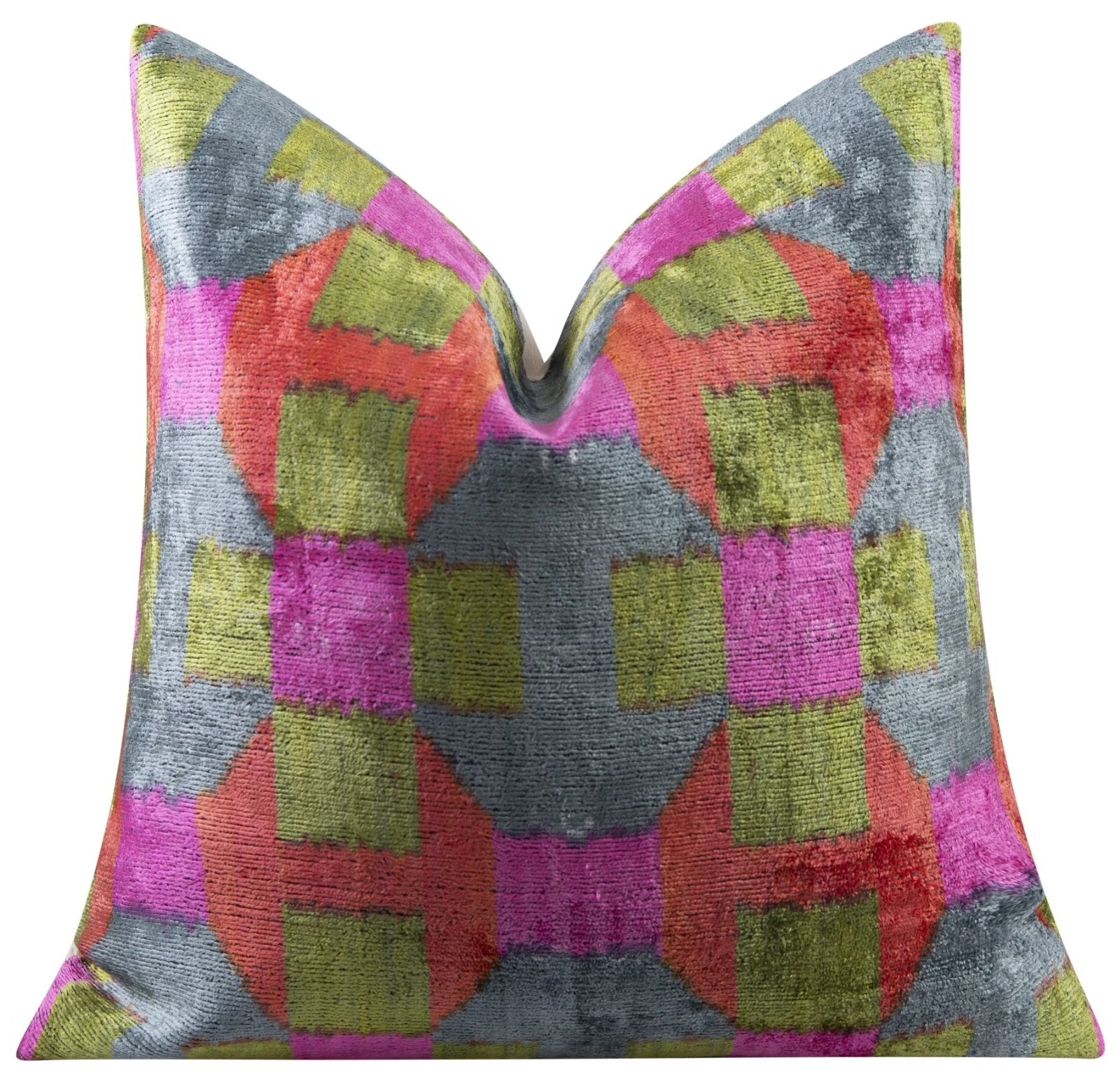 Handmade Velvet Throw Pillow - 16x16 Inches, Naturally Vegetable-Dyed, Premium D