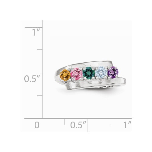 Mother's Ring Sterling Silver 1 to 5 Birthstones, Moms family jewelry ring - Picture 25 of 28
