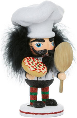 8-Inch Hollywood Pizza Guy Nutcracker, White