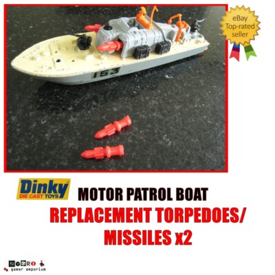 Dinky Toys 675 Motor Patrouillenboot Ersatzraketen x2 - ROT - SCHNELLER VERSAND