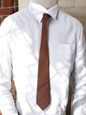 Firenze Italian Silk Red Blue and Gold Geometric Tie