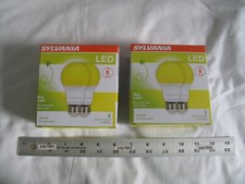 4 NEW Sylvania Yellow LED Bug Light Bulb 60w 9w Actual A19 Indoor/Outdoor