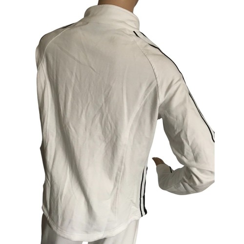 Christine Alexander MEDIUM WHITE & BLACK Cotton BLEND TRACK JACKET JOG RETRO GYM - Picture 5 of 7