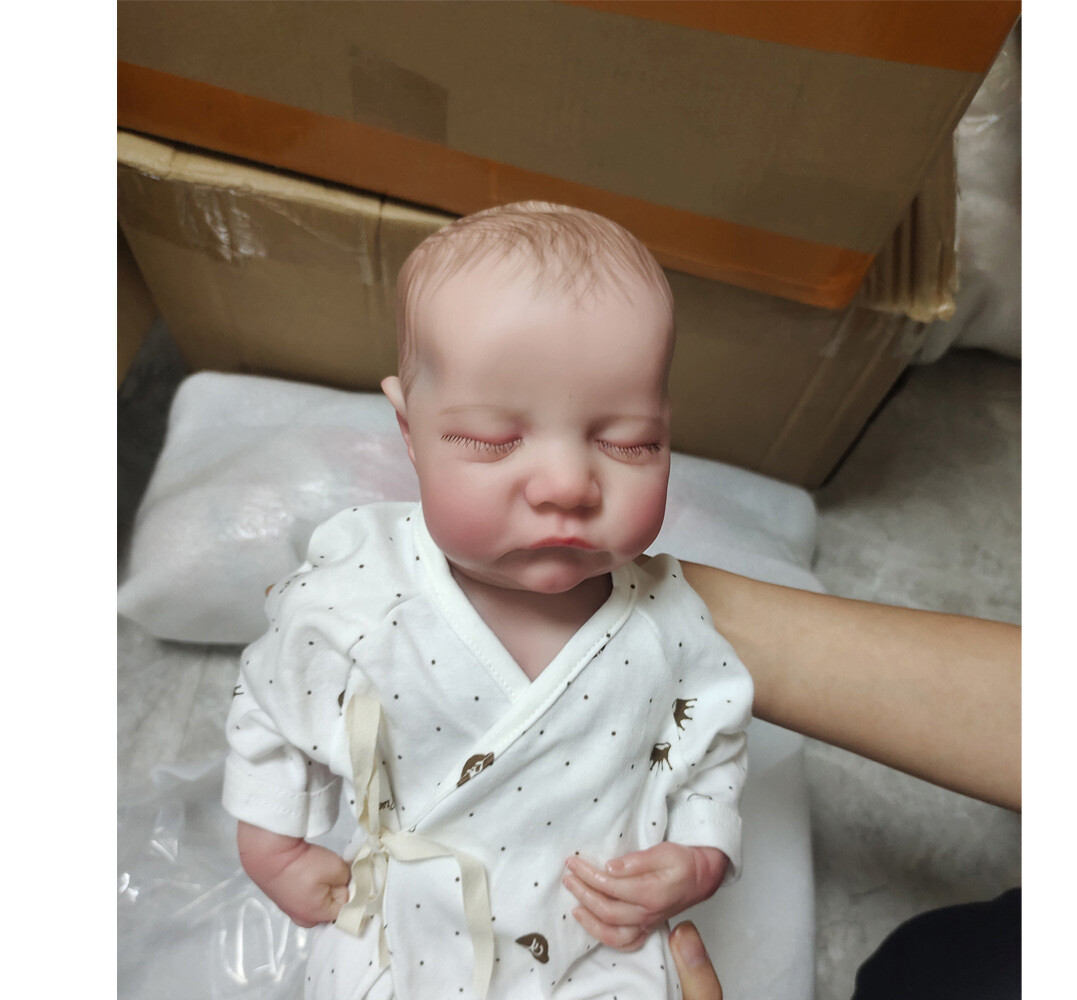 19" Full Body Silicone Cloth Newborn Baby Toddler Doll Reborn Sleeping
