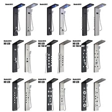 Stainless Steel LED Shower Panel Tower System Massage Body Jets Rain&Waterfall