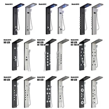 Stainless Steel LED Shower Panel Tower System Massage Body Jets Rain&Waterfall