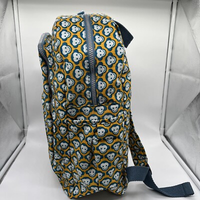 Kipling Large 15” Laptop Backpack Yellow Blue Monkeys Rare  display picture 2