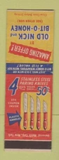 Matchbook Cover - Old Nick Bit o Honey Candy Knife Offer