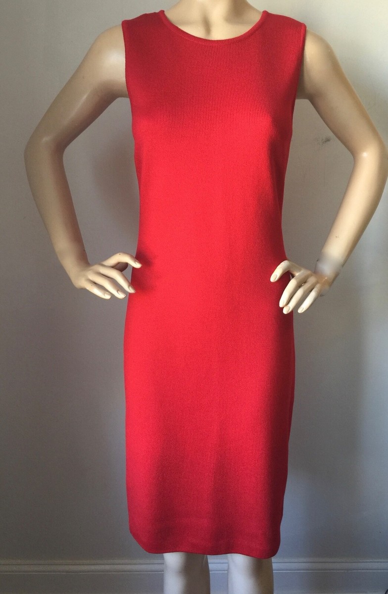 NWT St. John Collection Dress Red Nouveau Knit Women's Sheath Size 4 NWT St. John Collection Dress Red Nouveau Knit Women's Sheath Size 4