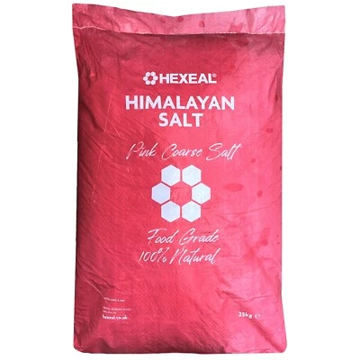 Hexeal Himalayan Pink Salt 25kg – 25kg Bag 100% Natural Coarse Food Grade