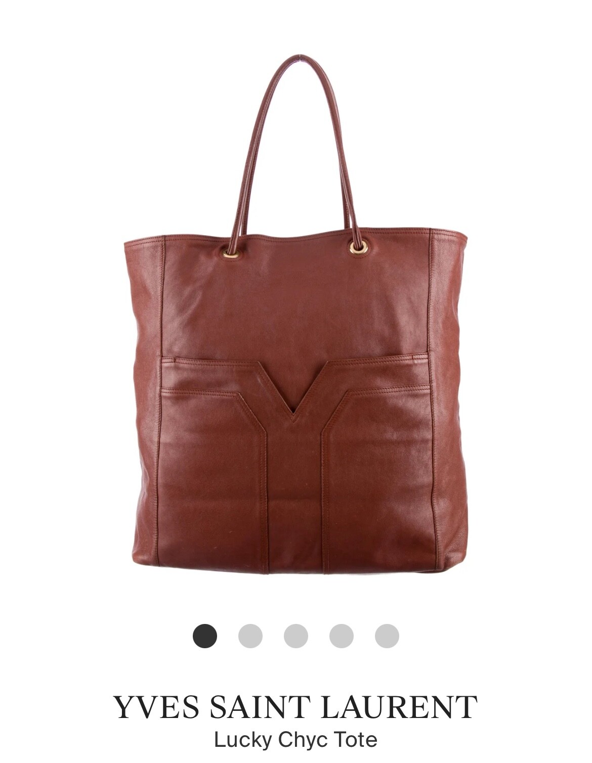 Borsa tote bag YSL Yves Saint Laurent autentica pelle marrone scamosciata Lucky Chyc