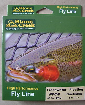 Stone Creek High Preformance WF-7-F  Buckskin Fly Line 90 ft  Floating