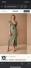 BHLDN Louisa Satin Charmeuse Midi Dress, size 6