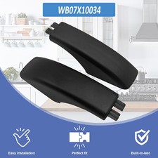 2 Pack WB7X7183 Black Oven Handle End Cap for GE Wall Stove Oven Range Repl
