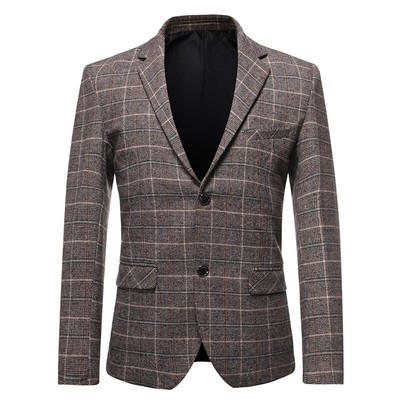 Men's Casual Loose Suit Jacket Fashion Leisure Slim Fit Two Button Suit Coat Top