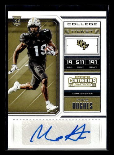 2018 Panini Contenders Draft Picks #294 Mike Hughes Rookie Auto