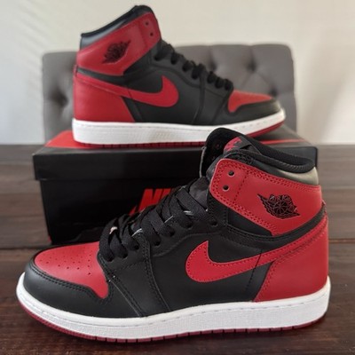 Air Jordan 1 Retro Bred Banned GS Shoes (2016) Sz 6Y (Women's 7.5) 575441-001
