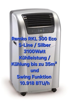 Remko RKL300 Eco S-Line Raumklimagerät Kühlleistung 3100Watt im Top Zustand