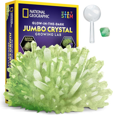 National Geographic Jumbo Crystal Growing Kit - Grow Your Own Giant Glow in the 